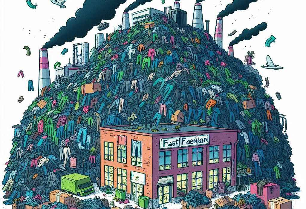 Montagne de vêtement de la fast fashion