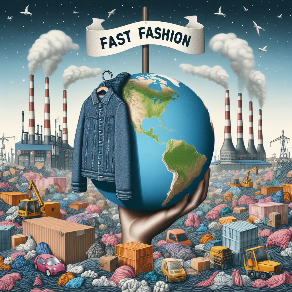 Illustration de la l'impact de la fast fashion sur le monde